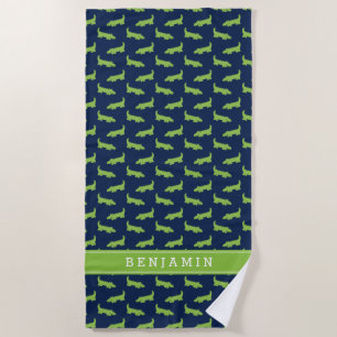 Cute Alligator Pattern Kids Beach Towel