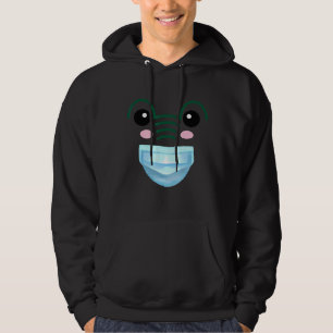 Cute Alligator Wearing Face Mask Crocodile Animal Hoodie