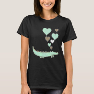 Cute Alligator With Hearts I Love Alligators T-Shirt