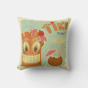 Cute Aloha Tiki Bar Pineapple Cartoon Cushion