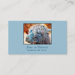 Cute Alpaca Baby in Blue Business Card