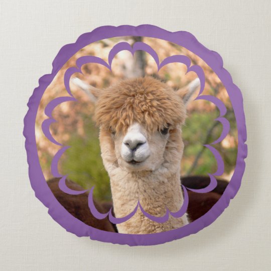 Cute Alpaca Birthday Round Pillow | Zazzle.co.uk