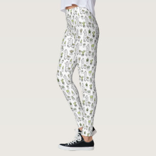 Cute Alpaca & Cactus Pattern Leggings