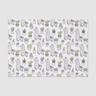 Cute Alpaca & Cactus Pattern Tissue Paper