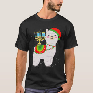 Cute Alpaca Chanukah Christmas - Menorah Hanukkah T-Shirt