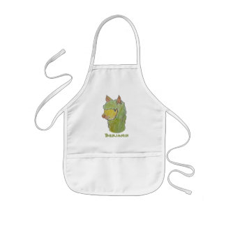 Cute alpaca face art kids apron