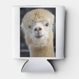 Cute Alpaca face Can Cooler