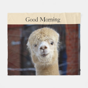 Cute Alpaca face Fleece Blanket