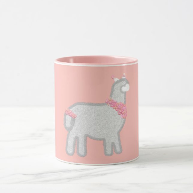 Cute Alpaca Fiesta party bubbles Mug (Center)