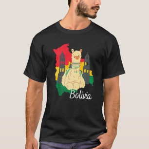 Cute Alpaca Hispanic Heritage Month Bolivia Flag C T-Shirt