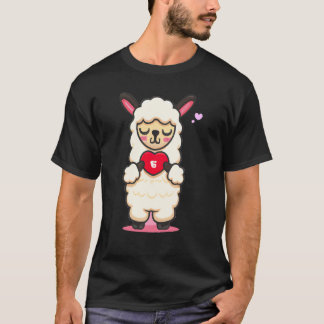 cute Alpaca Lama love for Woman for valentineu2019 T-Shirt
