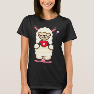cute Alpaca Lama love for Woman for valentineu2019 T-Shirt