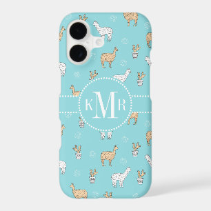 Cute Alpaca Llama Cactus Pattern
