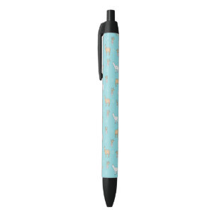 Cute Alpaca Llama Cactus Pattern Black Ink Pen