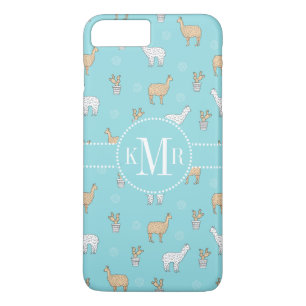 Cute Alpaca Llama Cactus Pattern iPhone 8 Plus/7 Plus Case