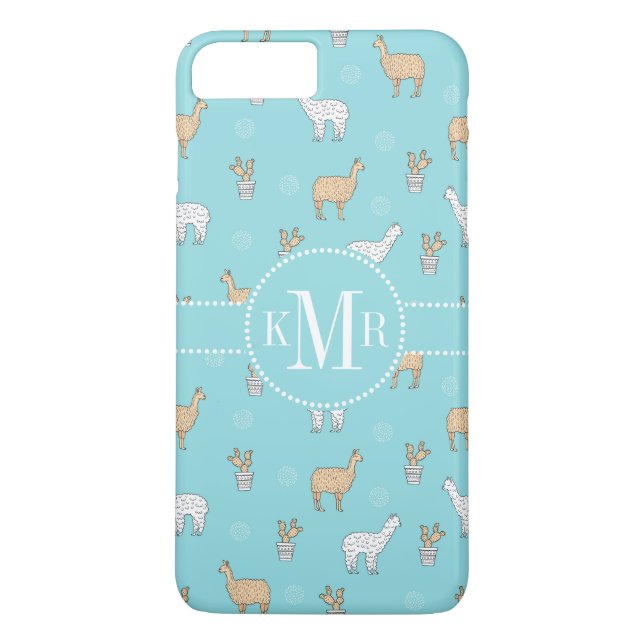 Cute Alpaca Llama Cactus Pattern Case-Mate iPhone Case (Back)