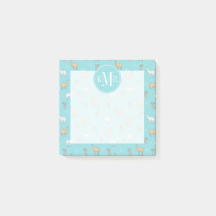 Cute Alpaca Llama Cactus Pattern Post-it Notes