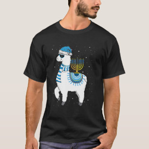Cute Alpaca Menorah Hanukkah Llama Chanukah Christ T-Shirt