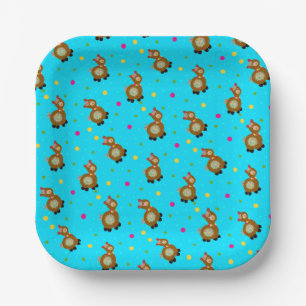 Cute alpaca paper plate