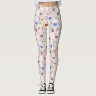 Cute Alpaca Seamless Pattern Leggings