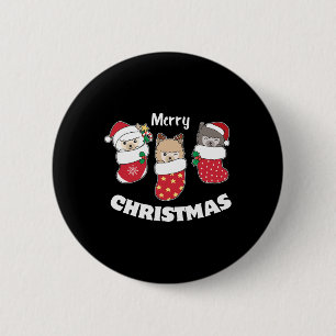 Cute Alpacas In Christmas Stockings For Christmas 6 Cm Round Badge