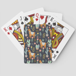 Cute Alpacas Pattern Playing Cards