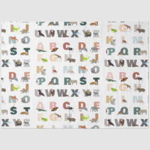 Cute Alphabet ABC Animals Tissue Paper