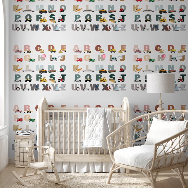 Cute Alphabet ABC Trucks, Transportation Vehicles Wallpaper (Kids)