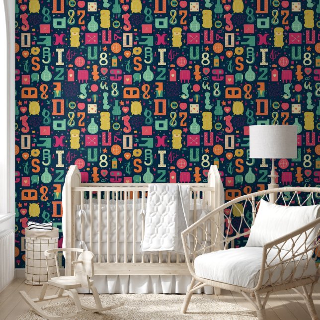 Cute Alphabet And Numbers Wallpaper (Kids)