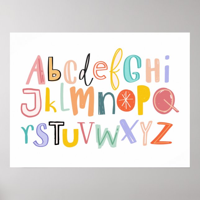 Cute alphabet cool typography poster (Front)
