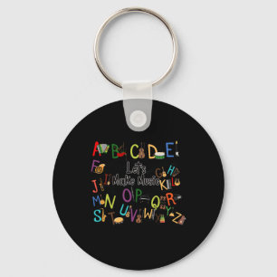 Cute Alphabet Design For Music Teacher Men Women T Key Ring