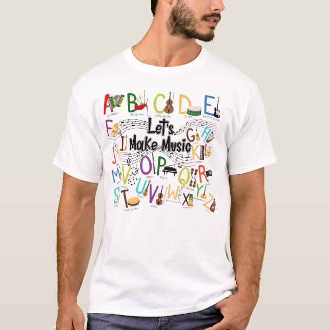 Cute Alphabet Design For Music Teacher T-Shirt (Front)