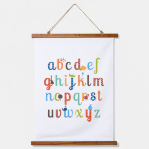 Cute Alphabet Design Hanging Tapestry