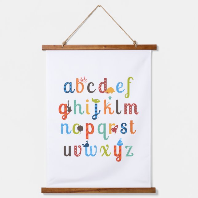 Cute Alphabet Design Hanging Tapestry (Front)