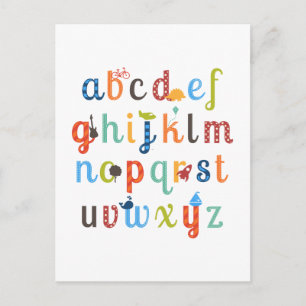 Cute Alphabet Design Postcard