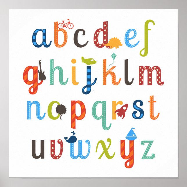 Cute Alphabet Design Poster (Front)
