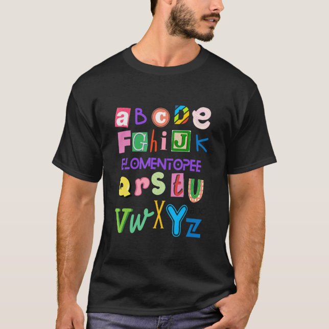 Cute  Alphabet For Parents Grandparents And Kids T-Shirt (Front)