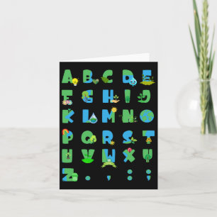 Cute Alphabet Funny Earth Day Abc Alphabet Teacher Card