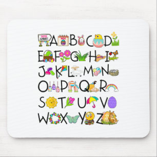 Cute Alphabet Funny Easter Day Abc Alphabet Egg Ra Mouse Mat