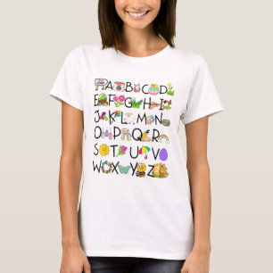 Cute Alphabet Funny Easter Day Abc Alphabet Egg Ra T-Shirt