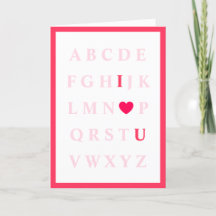 Cute Alphabet Kid’s Valentine’s Day Card