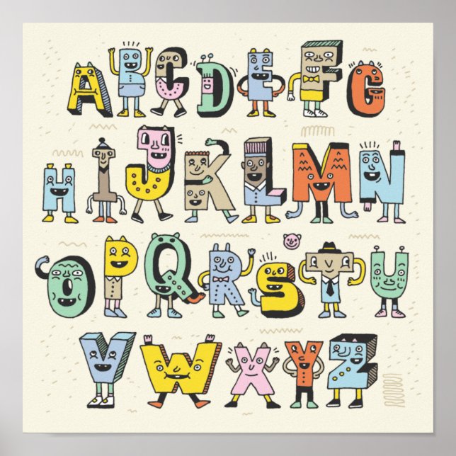 Cute Alphabet Poster (Front)