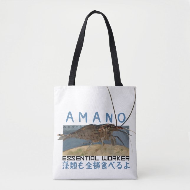 Cute Amano Shrimp Essential Worker Art Tote (Front)