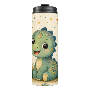 Cute Amazigh Dinosaur Under the Moon & Stars – Mor Thermal Tumbler