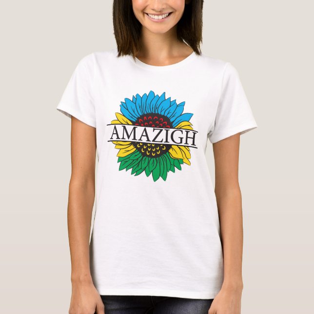 cute amazigh yaz symbol - with amazigh sunflower  T-Shirt (Front)