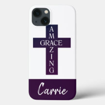 cute AMAZING GRACE typography and cross |