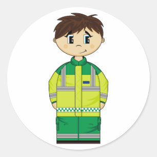 Cute Ambulance Man Sticker