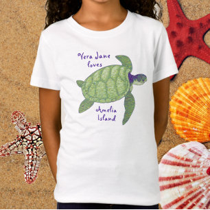 Cute Amelia Island Florida Sea Turtle T-Shirt