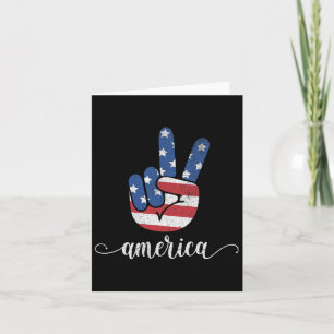 Cute America Peace Patriotic American Flag Usa 4th Card