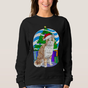 Cute American Curl Cat Santa Christmas Tree Decor Sweatshirt